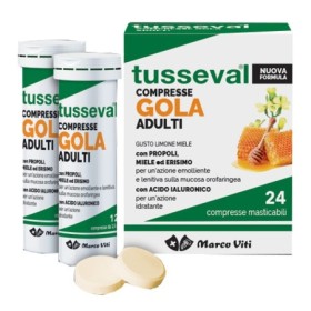 Tusseval Gola Adulti Mal di Gola 24 Compresse Masticabili Limone e Miele Tusseval Gola Adulti Mal di Gola 24 Compresse Masticabili Limone e Miele