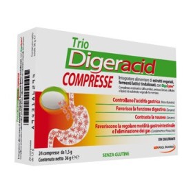 Trio Digeracid Integratore Bruciore e Acidità 24 Compresse Trio Digeracid Integratore Bruciore e Acidità 24 Compresse