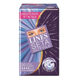 Lines Seta Assorbenti Sottili Con Ali 20 Pezzi Lines Seta Assorbenti Sottili Con Ali 20 Pezzi