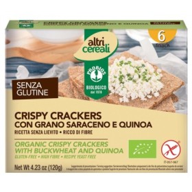 AltriCereali Crispy Crackers Con Grano Saraceno E Quinoa Senza Glutine 120 g AltriCereali Crispy Crackers Con Grano Saraceno E Quinoa Senza Glutine 120 g