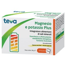 Teva Magnesio e Potassio Plus Integratore di Sali Minerali 24 Bustine Teva Magnesio e Potassio Plus Integratore di Sali Minerali 24 Bustine