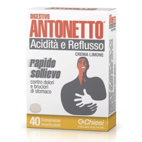 Digestivo Antonetto Acidità e Reflusso Integratore Gusto Limone 40 Compresse Digestivo Antonetto Acidità e Reflusso Integratore Gusto Limone 40 Compresse