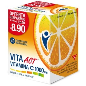 Vita Act Vitamina C 1000 mg Integratore Difese Immunitarie 30 Compresse Masticabili Vita Act Vitamina C 1000 mg Integratore Difese Immunitarie 30 Compresse Masticabili