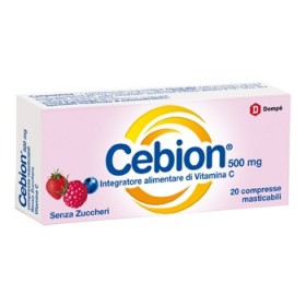 Cebion Masticabile Senza Zucchero Integratore di Vitamina C 20 Compresse Cebion Masticabile Senza Zucchero Integratore di Vitamina C 20 Compresse