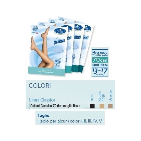 Sauber Linea Classica Collant in Maglia Liscia 70 Den Neutro Beige Taglia 3