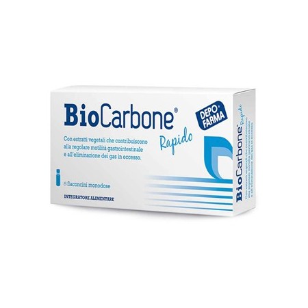 Depofarma Biocarbone Rapido Integratore Transito Intestinale 8 Flaconcini Monodose