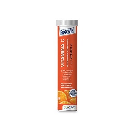 Ergovis Vitamina C Integratore 1000 mg di Vitamina C 20 Compresse Effervescenti