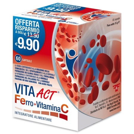 Vita Act Ferro   Vitamina C Integratore 60 Capsule