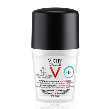 Vichy Homme Deodorante Anti-Traspirante Anti-Macchie 48h Pelle Sensibile 50 ml