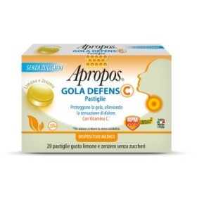 Apropos Gola Defens C Per la Gola Gusto Limone e Zenzero 20 Pastiglie Apropos Gola Defens C Per la Gola Gusto Limone e Zenzero 20 Pastiglie