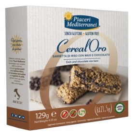 Piaceri Mediterranei CerealOro Barretta di Riso con Mais e Cioccolato Senza Glutine 6x21,5 g Piaceri Mediterranei CerealOro Barretta di Riso con Mais e Cioccolato Senza Glutine 6x21,5 g