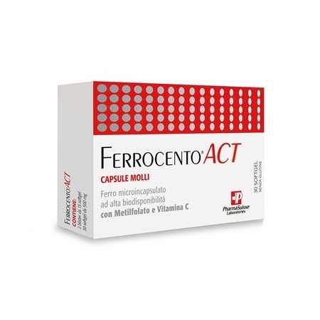 Ferrocento ACT Integratore di Ferro 30 Capsule Molli