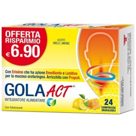 Gola Act Miele Limone Integratore per la Gola 24 Compresse Orosolubili Gola Act Miele Limone Integratore per la Gola 24 Compresse Orosolubili