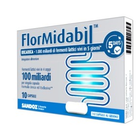 FlorMidabil Ricarica Integratore Con 100 Miliardi di Fermenti Lattici Vivi 10 Capsule FlorMidabil Ricarica Integratore Con 100 Miliardi di Fermenti Lattici Vivi 10 Capsule