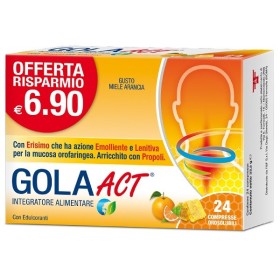 Gola Act Miele Arancia Integratore per la Gola 20 Compresse Orosolubili Gola Act Miele Arancia Integratore per la Gola 20 Compresse Orosolubili