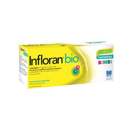 Infloran Bio Bimbi Integratore Benessere Flora Intestinale Bambini 14 Flaconcini