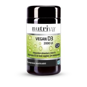 Nutriva Vegan D3 Integratore Vitaminina D 60 Compresse Masticabili Nutriva Vegan D3 Integratore Vitaminina D 60 Compresse Masticabili