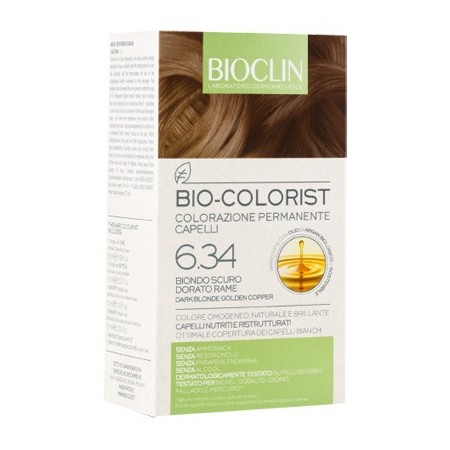 Bioclin Bio-Colorist 6.34 Biondo Scuro Dorato Rame Tintura Naturale Capelli