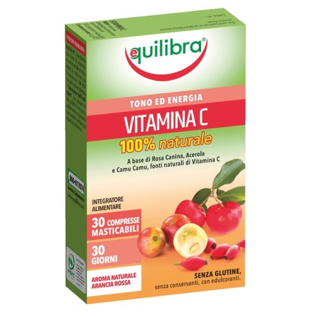 Equilibra Vitamina C 100% Naturale Integratore Antiossidante 30 Compresse Masticabili
