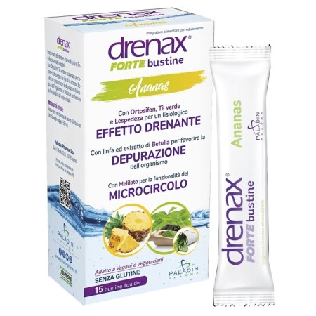 Drenax Forte Integratore Drenante Gusto Ananas 15 Bustine
