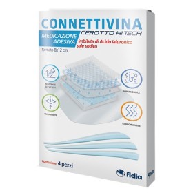 Connettivina Cerotto Hi Tech Medicazione Adesiva 8x12 cm 4 Pezzi Connettivina Cerotto Hi Tech Medicazione Adesiva 8x12 cm 4 Pezzi