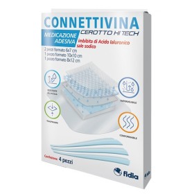 Connettivina Cerotto Hi Tech Medicazione Adesiva 4 Pezzi Misure Miste Connettivina Cerotto Hi Tech Medicazione Adesiva 4 Pezzi Misure Miste
