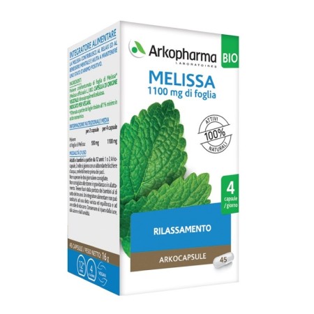 Arkocapsule Melissa Bio Integratore Sonno 45 Capsule