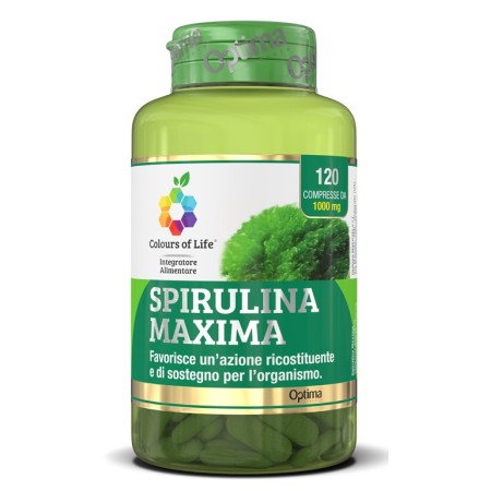 Optima Colours of Life Spirulina Maxima Integratore Ricostituente 120 Compresse