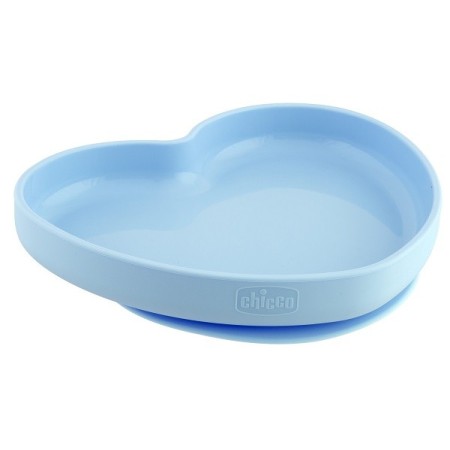 Chicco Piatto Cuore Silicone Con Ventosa Blu 1 Pezzo