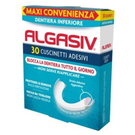 Algasiv Cuscinetti Adesivi Inferiore Per Dentiera 30 Pezzi Algasiv Cuscinetti Adesivi Inferiore Per Dentiera 30 Pezzi