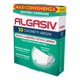 Algasiv Cuscinetti Adesivi Superiori Per Dentiera 30 Pezzi Algasiv Cuscinetti Adesivi Superiori Per Dentiera 30 Pezzi