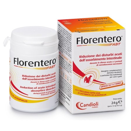 Florentero Fast Integratore Disturbi Intestinali Per Cani e Gatti 12 Compresse