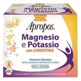 Apropos Magnesio e Potassio Con Carnitina Integratore Di Sali Minerali 24 bustine Apropos Magnesio e Potassio Con Carnitina Integratore Di Sali Minerali 24 bustine