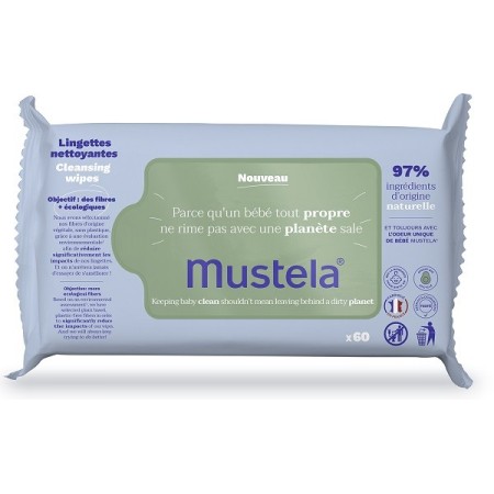 Mustela Salviette Detergenti Con Fibre Naturali 60 Pezzi