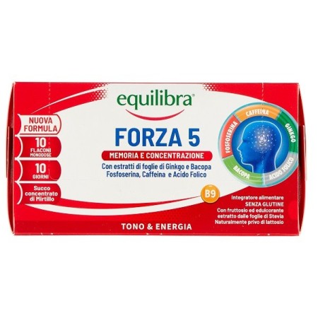 Equilibra Forza 5 Memoria e Concentrazione 10 Flaconi Monodose 150 ml