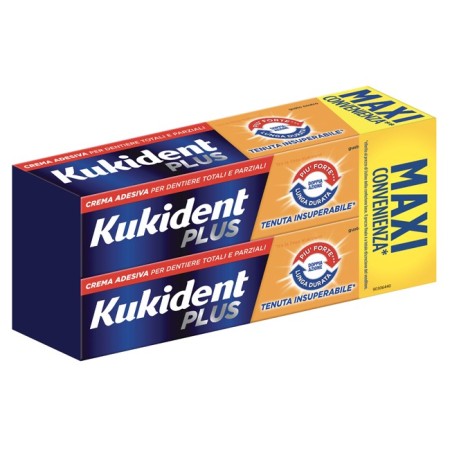 Kukident Plus Doppia Azione Crema Adesiva 2X65 g