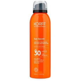 Korff Sun Secret Olio Spray Solare Corpo e Capelli SPF30 200 ml Korff Sun Secret Olio Spray Solare Corpo e Capelli SPF30 200 ml