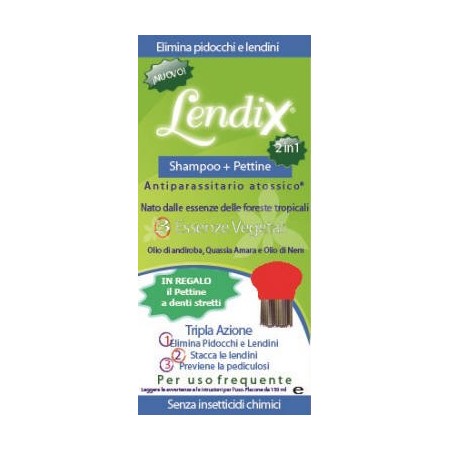 Lendix Kit 2In1 Shampo Antiparassitario   Pettine 150 ml
