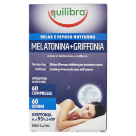 Equilibra Melatonina   Griffonia Integratore Rilassante 60 Compresse Equilibra Melatonina   Griffonia Integratore Rilassante 60 Compresse